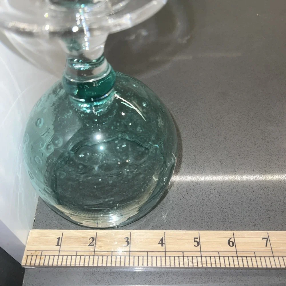 3 Blue Bubble Water Goblet By Home Studios, The Shoreline Collection